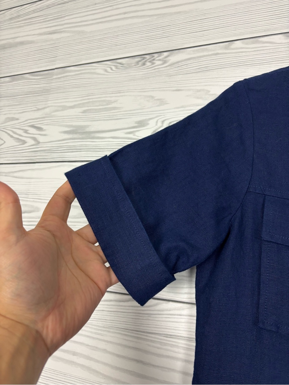 J. Crew Gamine Blue Linen Shirtdress NWT size 00 - Picture 6 of 9